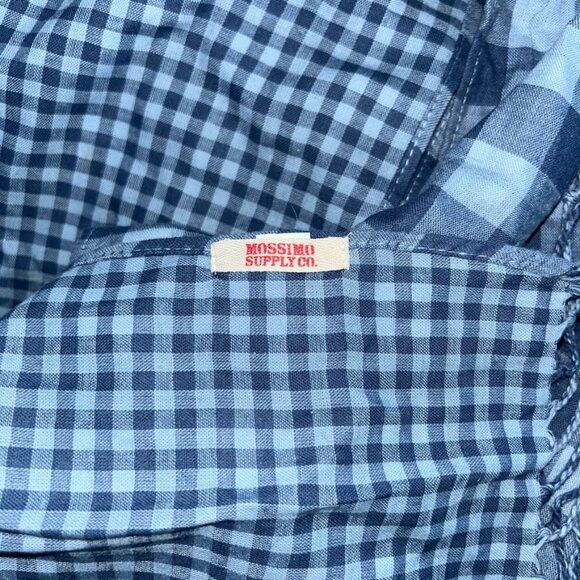 mossimo light chambray blue double faced cotton Gingham Buffalo Plaid sc… - Picture 3 of 5